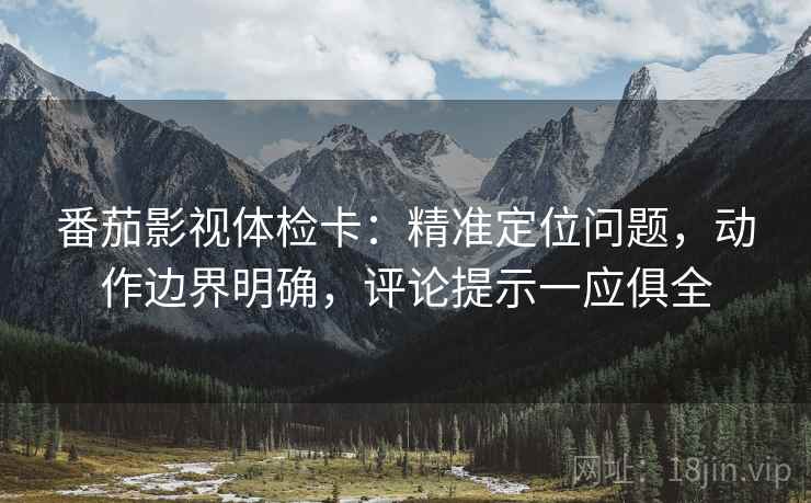 番茄影视体检卡:精准定位问题,动作边界明确,评论提示一应俱全 番茄影视体检卡:精准定位问题,动作边界明确,评论提示一应俱全