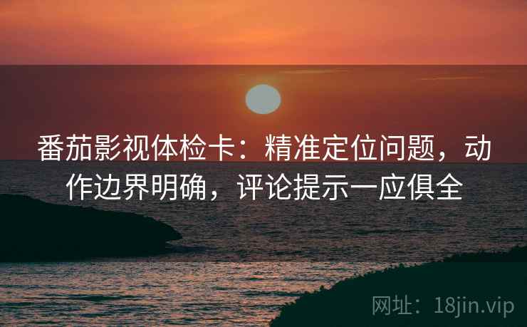 番茄影视体检卡:精准定位问题,动作边界明确,评论提示一应俱全 番茄影视体检卡:精准定位问题,动作边界明确,评论提示一应俱全
