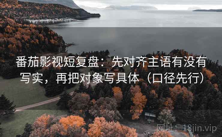 番茄影视短复盘:先对齐主语有没有写实,再把对象写具体(口径先行) 番茄影视短复盘:先对齐主语有没有写实,再把对象写具体(口径先行)